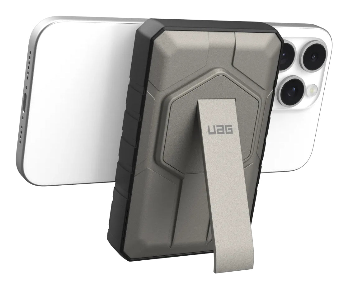 Urban Armor Gear UAG – Powerbank 10000 mAh, PD 20 W, 1× USB-C, 1× USB-A, kabelloses Laden, für Smartphones, Titanium