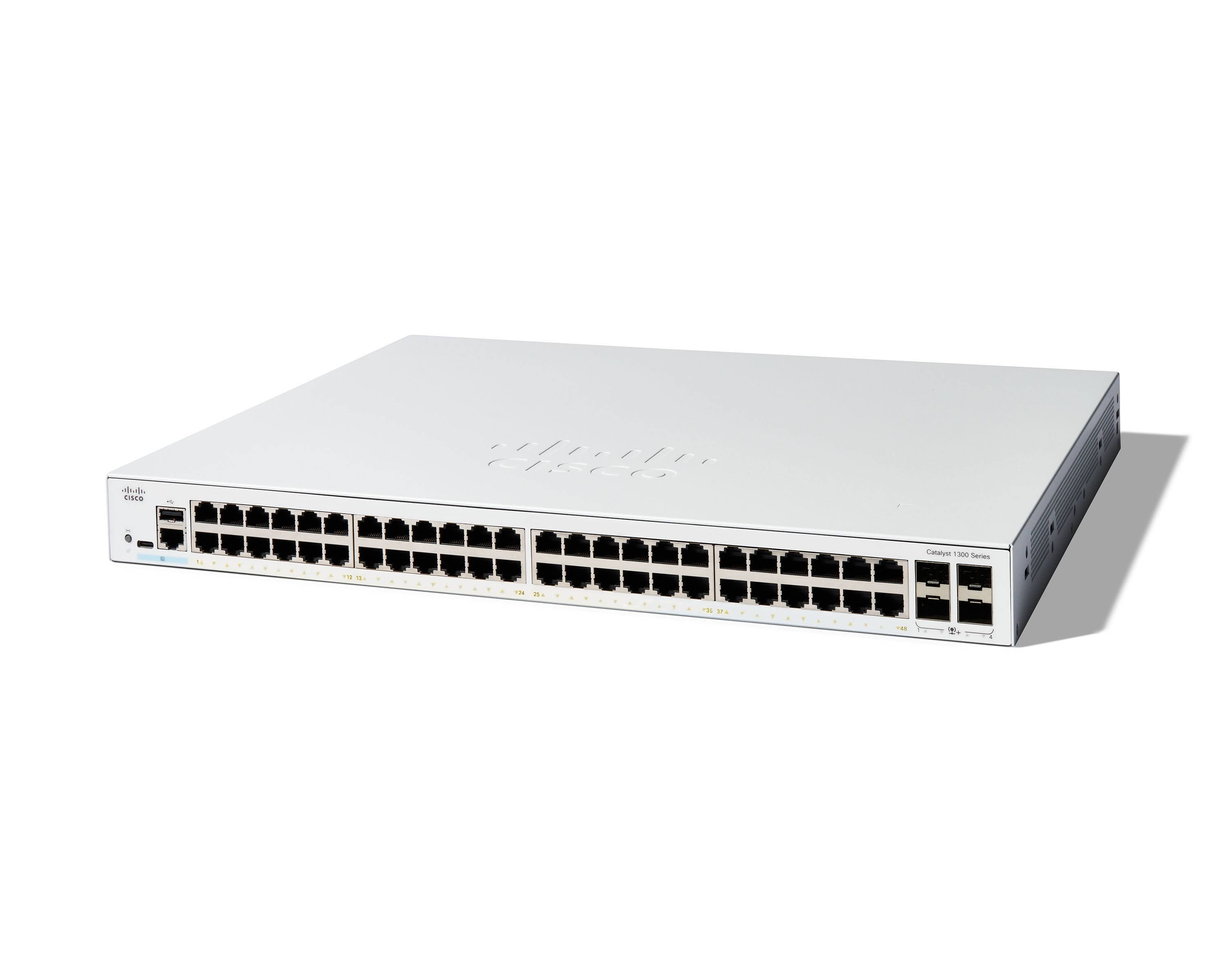 Cisco C1300-48T-4X – Managed Switch – 48×GbE, 4×10G SFP+, L2/L3