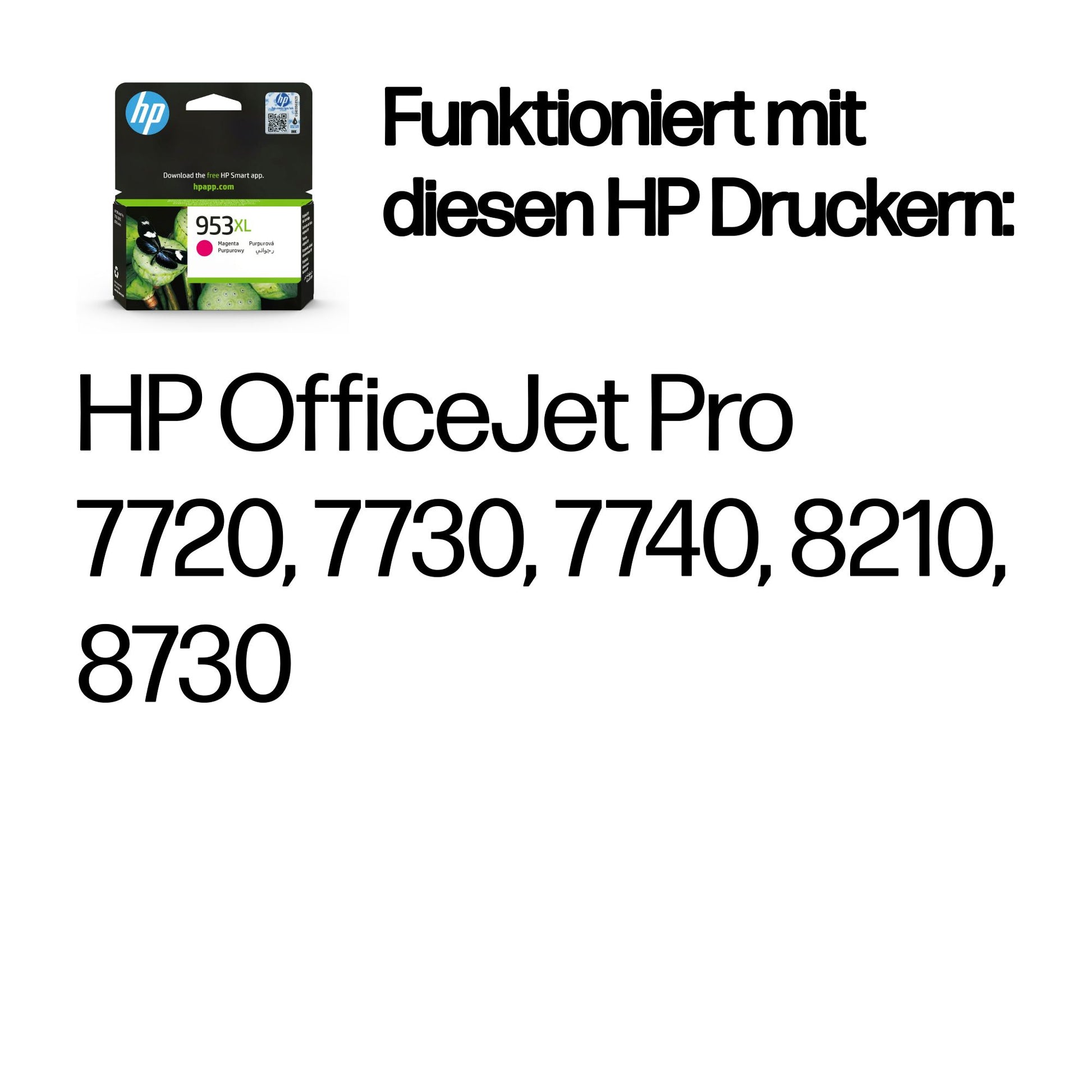 HP Tintenpatrone 953XL (F6U17AE), Magenta, XL, 1'450 Seiten – für OfficeJet Pro 7720, 7730, 7740 und andere