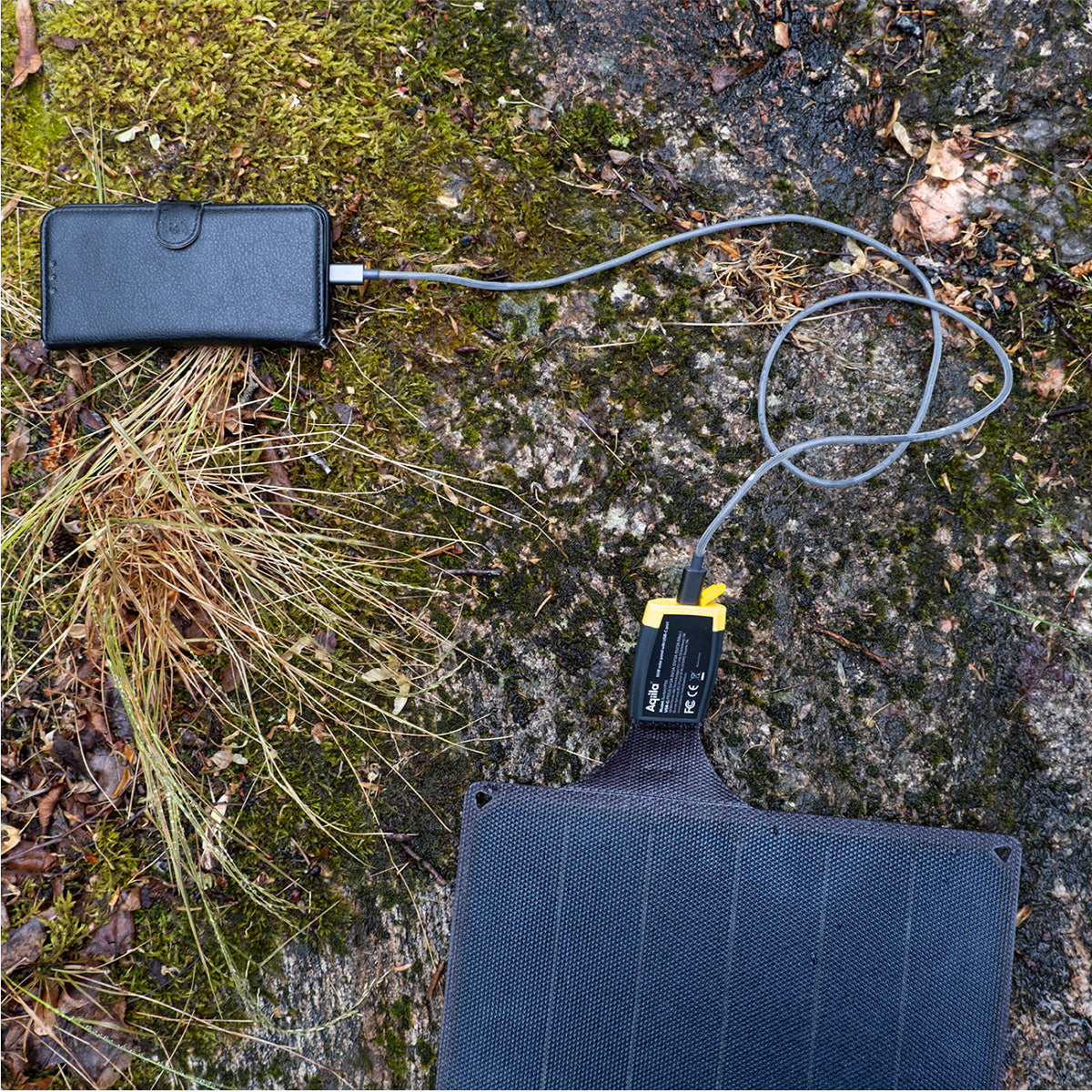 Aqiila Sunbird P56 Solarpanel-Ladegerät 56 W – USB-C×1, IP67 – für Camping – Grau