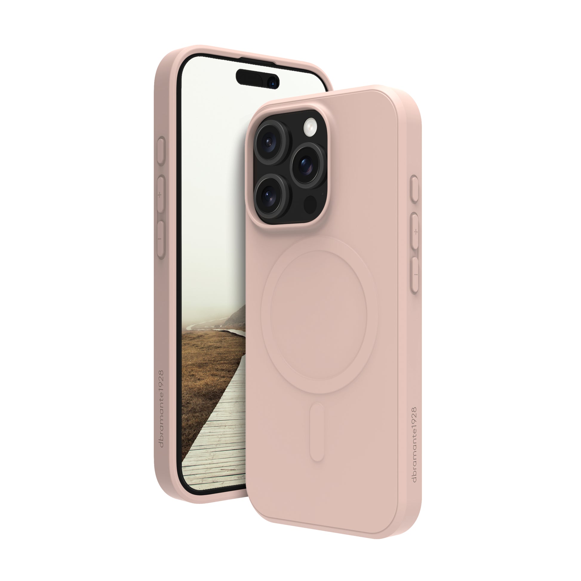 dbramante1928 Greenland Pro MS – Backcover – für Apple iPhone 16 Pro, Recycelter Kunststoff, Pink Sand