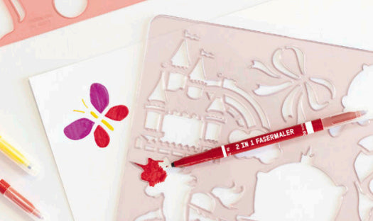 Folia Schablonen-Set – Princess, Kunststoff, Rosa, Set, 6-teilig, zum Basteln