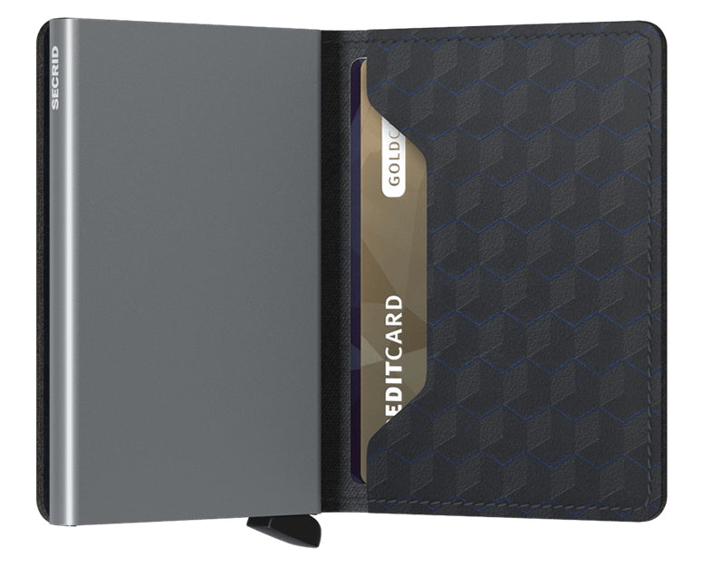 Secrid Slimwallet Kartenetui – RFID-Schutz – 10 Karten – Optical Black Titanium – 68 × 102 × 16 mm