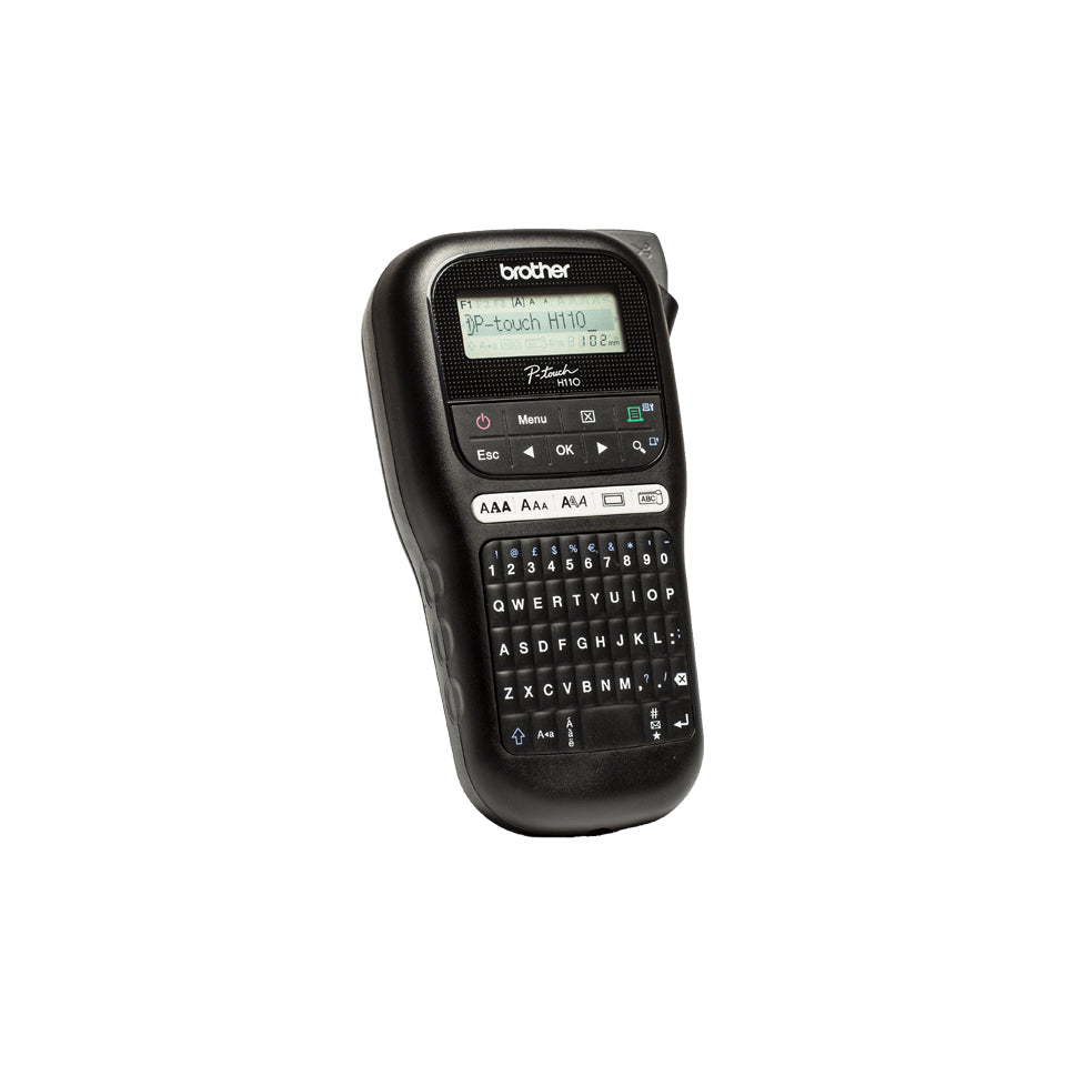 Brother H110 – Beschriftungsgerät für TZe-Bänder 3,5–12 mm, 20 mm/s, LC-Display