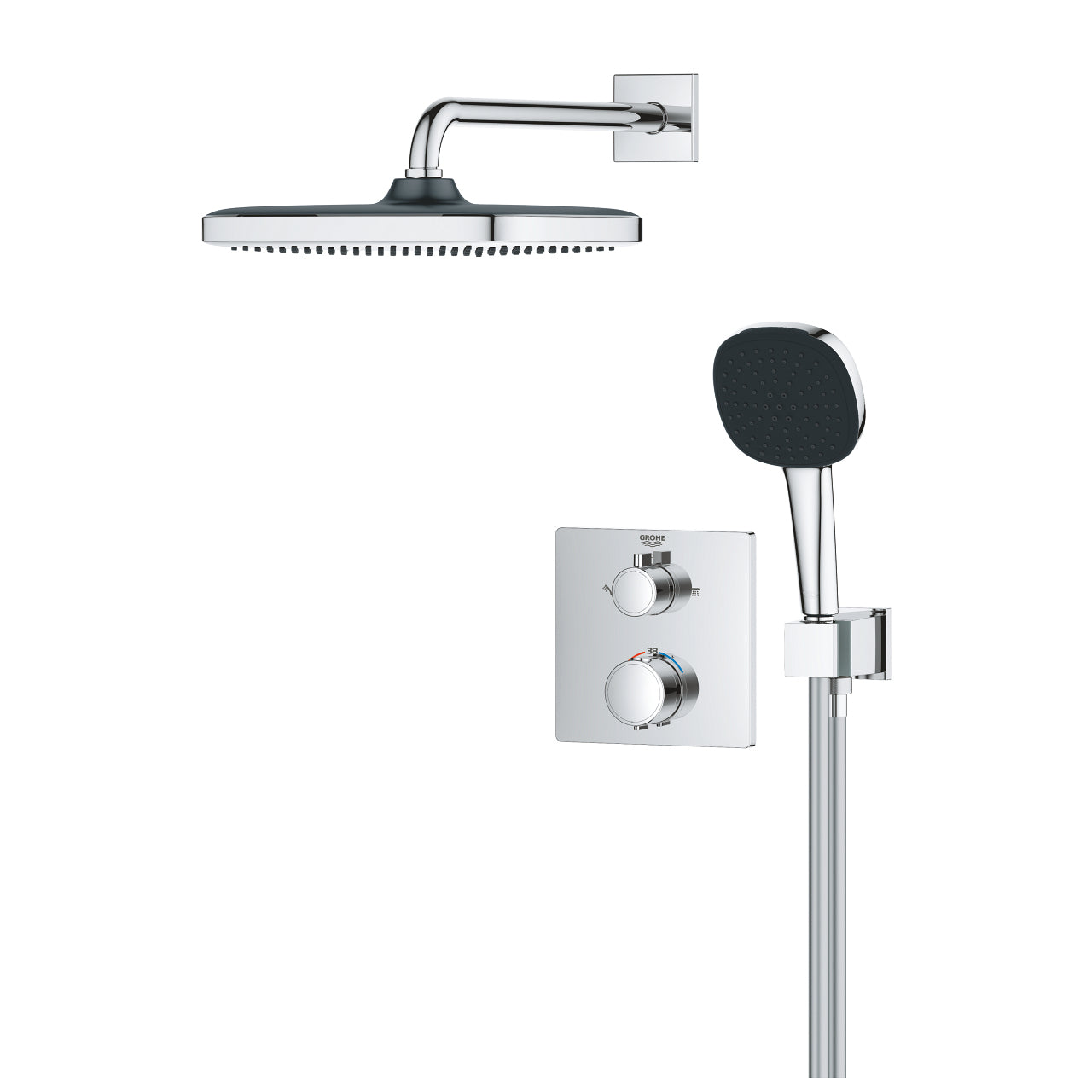 GROHE Badebatterie (Unterputz) Vitalio – Thermostat, Kunststoff, Chrom