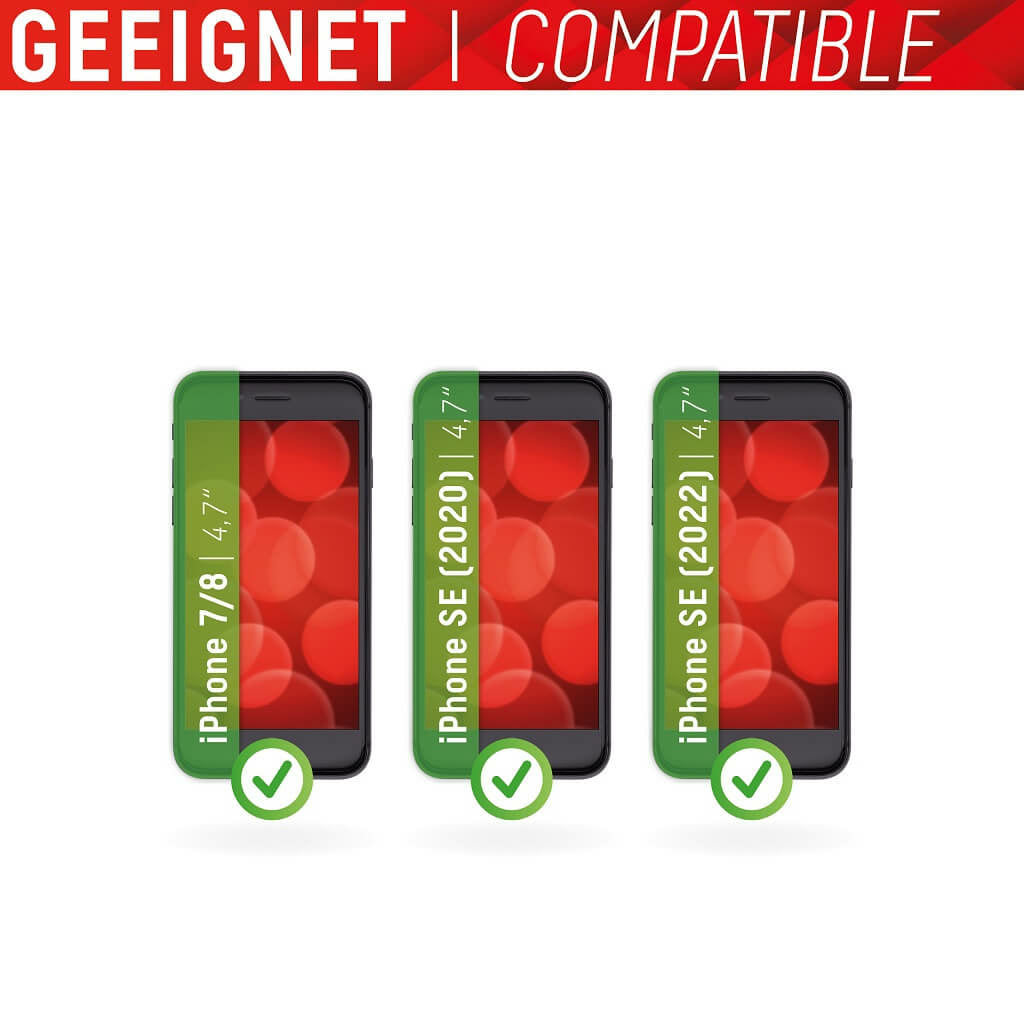 EVI Echtglas + Hülle – iPhone 6/7/8/SE (4,7") DISPLEX, Transparent