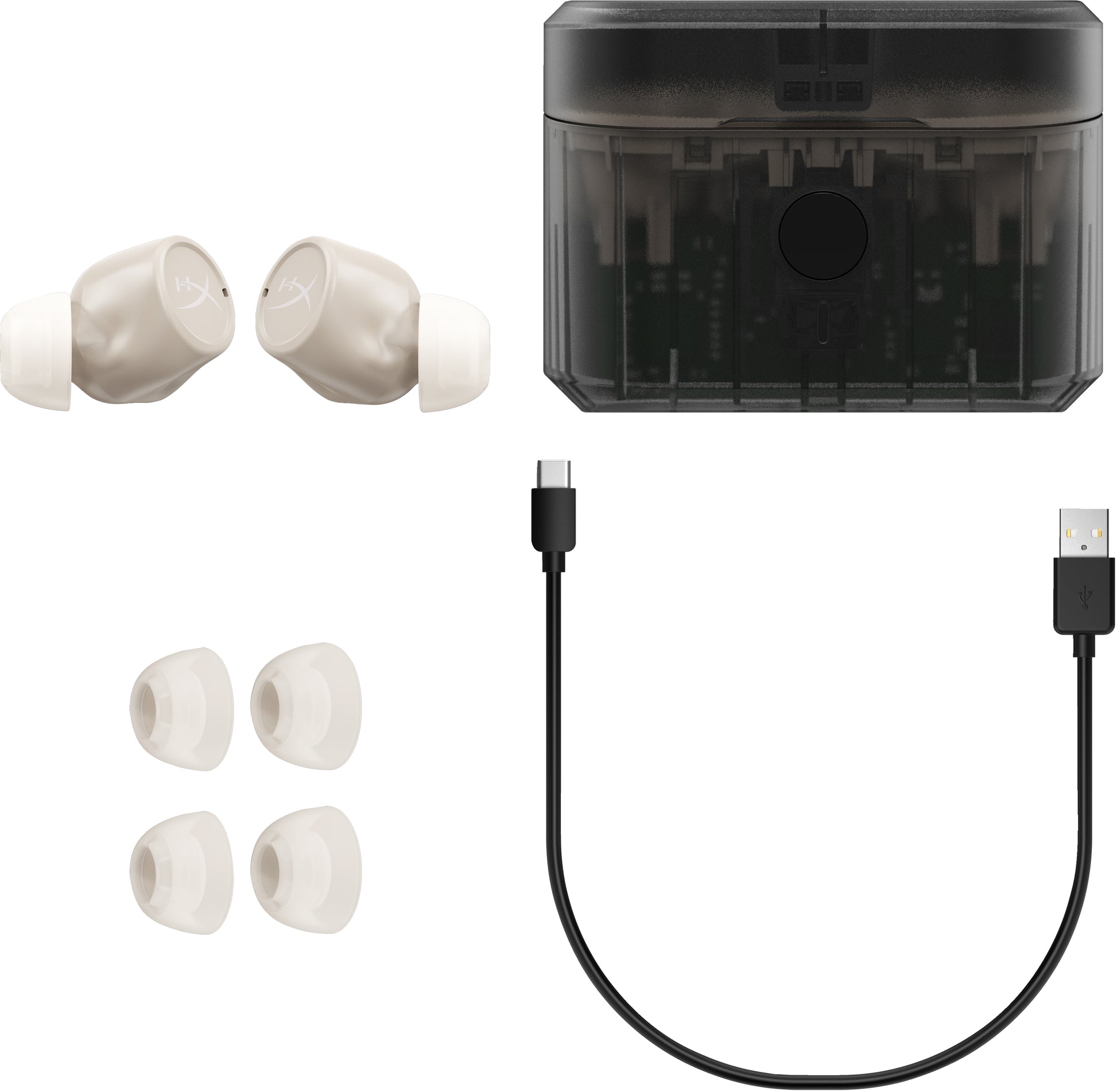 HyperX Cirro Buds Pro TWS In-Ear – Stereo, ANC, mit Ladecase, Beige, BT 5.2