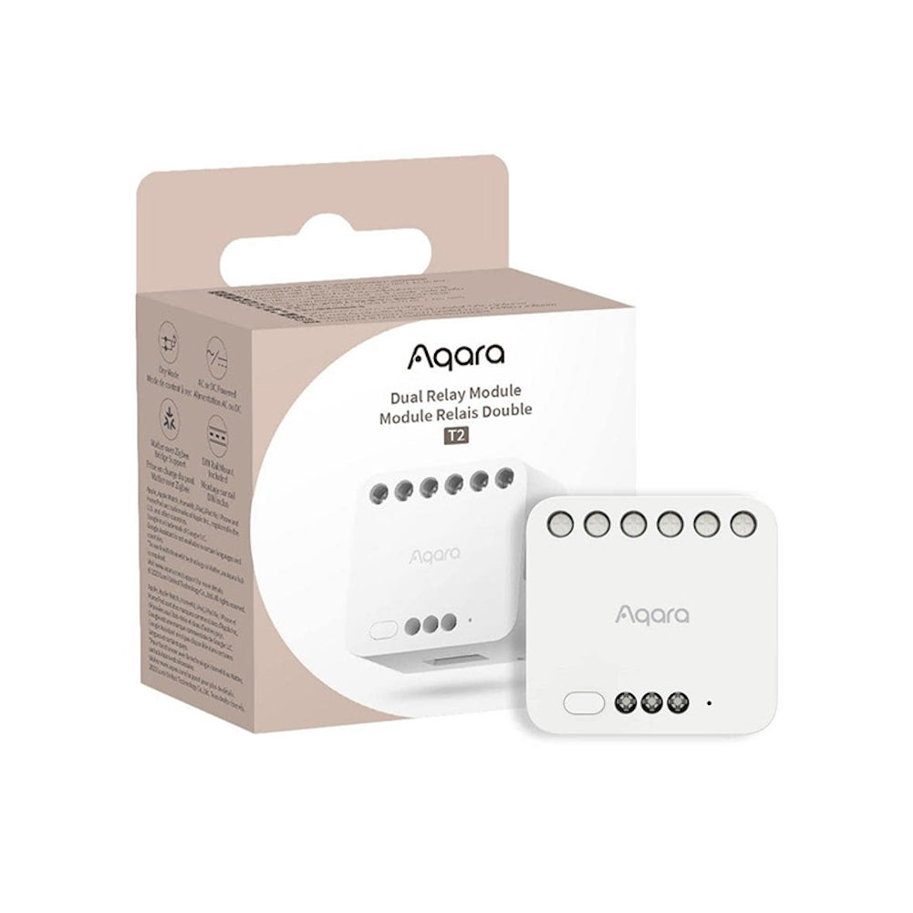 Aqara T2 Dual – Zubehör – 2 Kanäle, Zigbee, 10 A – für Apple HomeKit, Amazon Alexa, Google Assistant