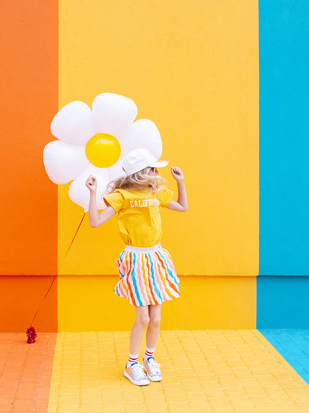 PartyDeco Folienballon Gänseblümchen – Gelb – 97 × 103 cm – 1 Stk