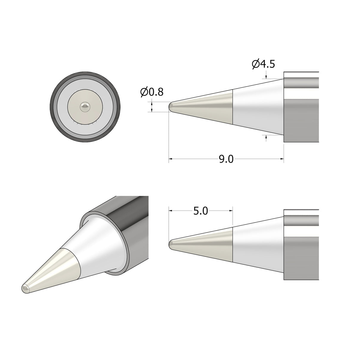 iFixit Lötspitze 0,8 mm – 1 Stk – für FixHub Smart Lötkolben