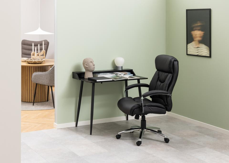 Actona AC Design Bürostuhl Benson – Kunstleder, Metallgestell, Schwarz