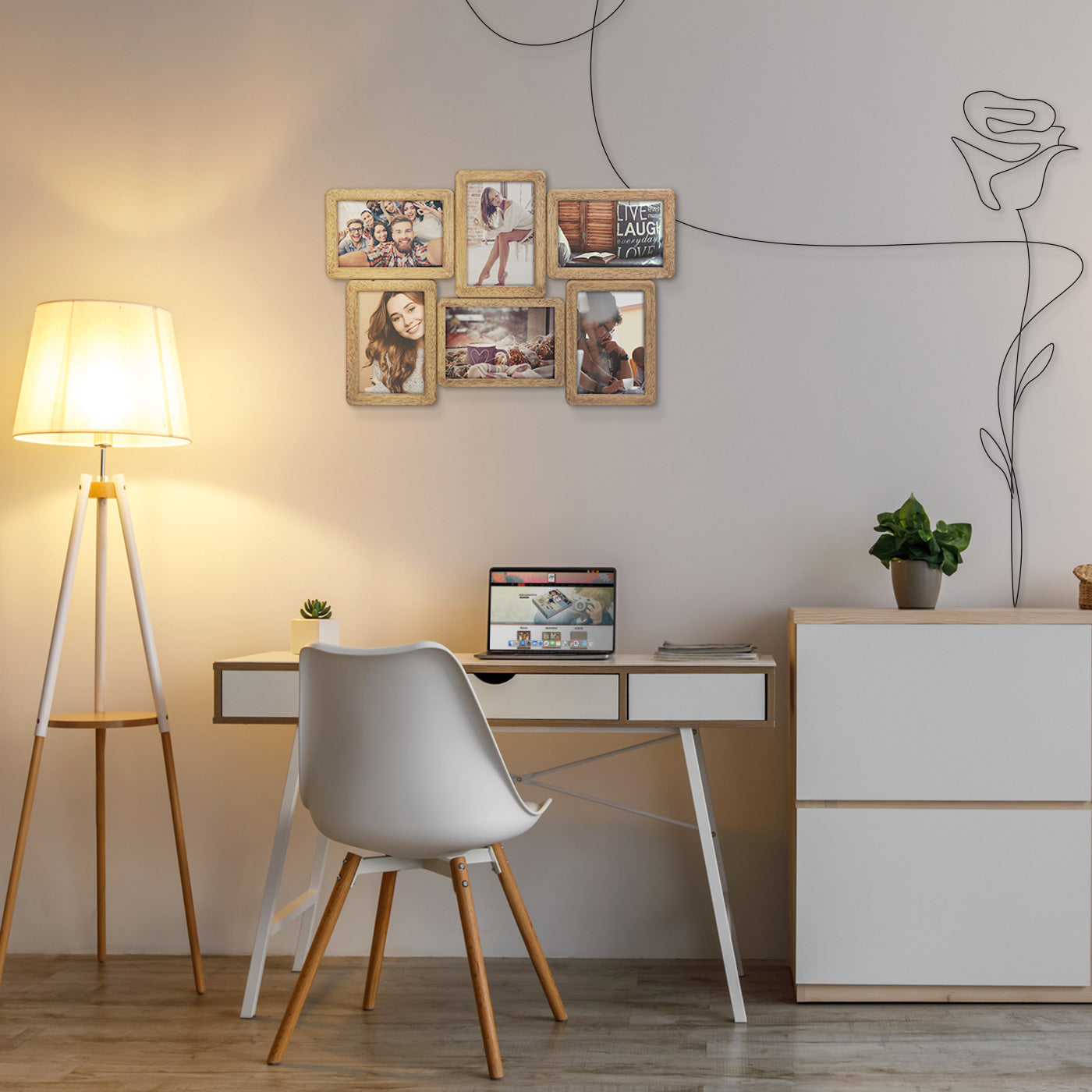 ZEP Bilderrahmen-Set – für 10 × 15 cm, 6-teilig – MDF & Holz, braun
