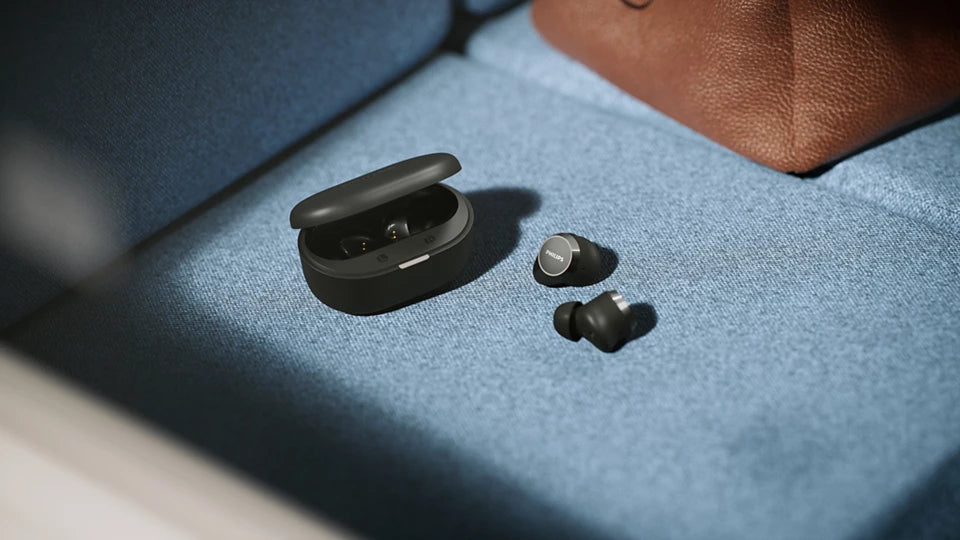 Philips TAT1300BK/00 TWS In-Ear – mit Ladecase, Schwarz, BT 6.0