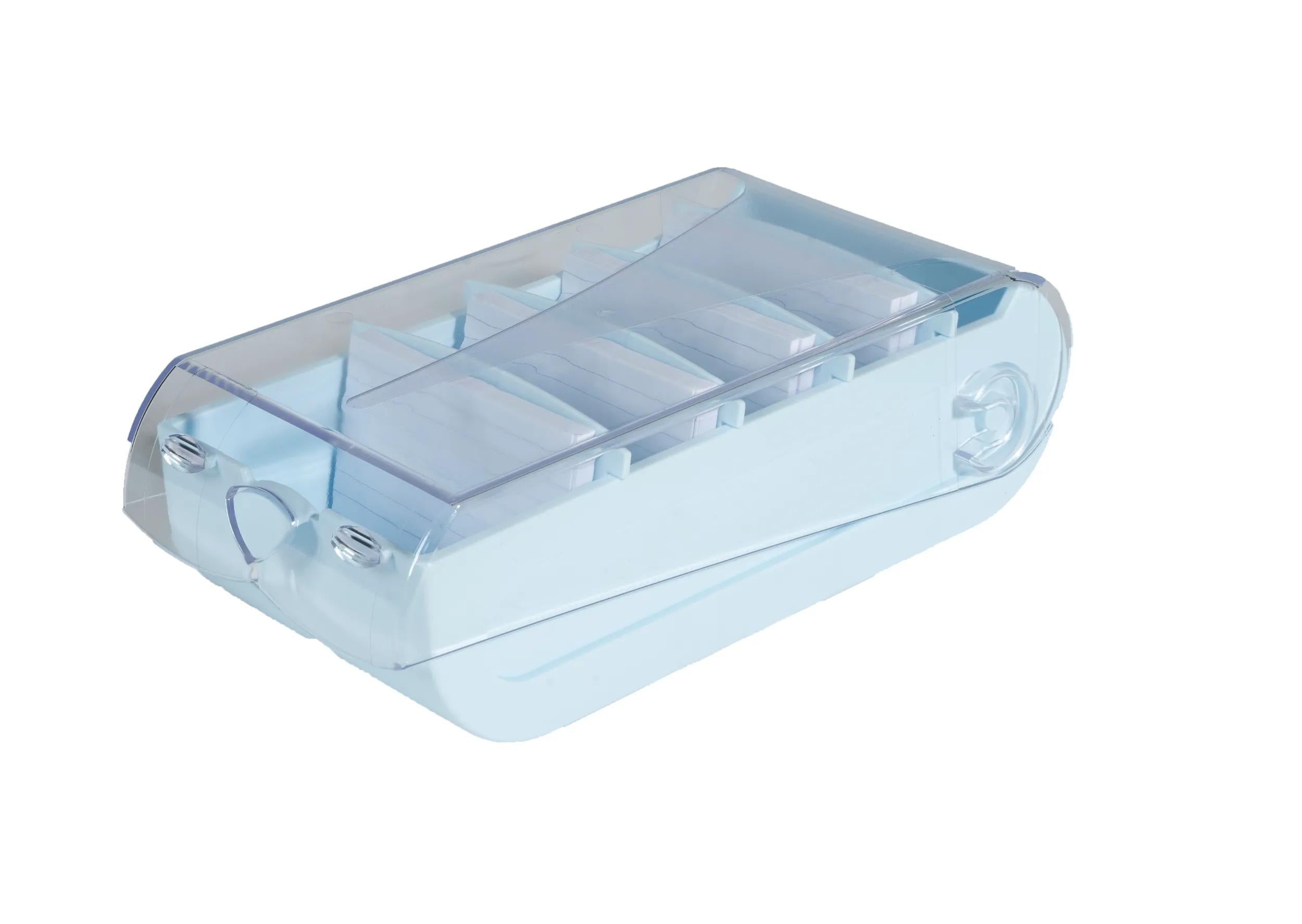 Exacompta Karteikasten BunnyBox – für A8 – mit Deckel, für 650 Karten, inkl. 100 Karten, Hellblau
