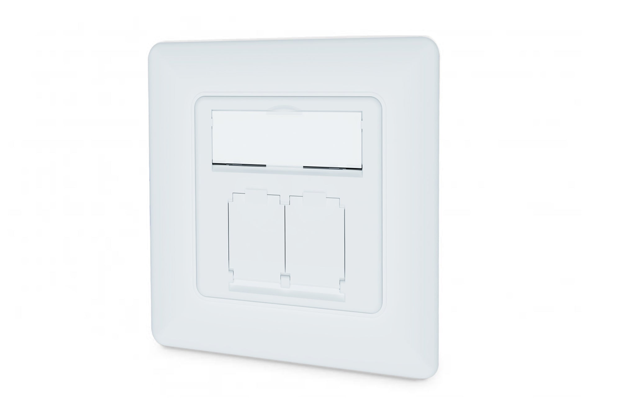 Digitus Netzwerkdose CAT 6A – 2× RJ‑45, Klasse EA, geschirmt, Unterputz, Weiss