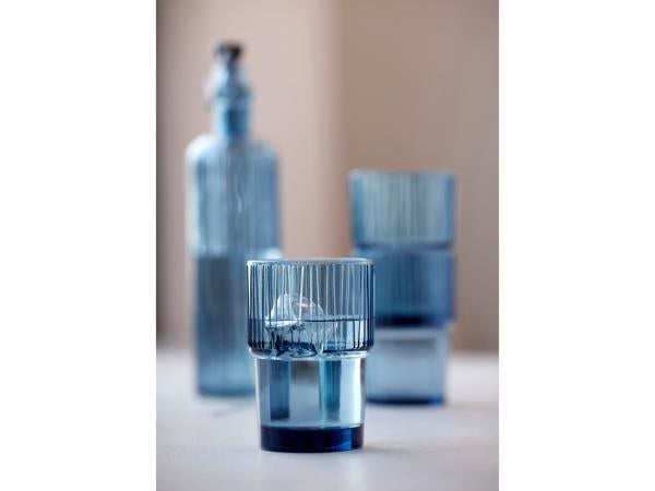 BITZ Latte Macchiato Glas – 4er Set, 380 ml, H 12,5 cm, Glas, Blau, spülmaschinenfest