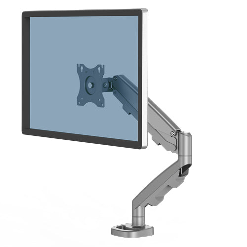 Fellowes ESI Eppa – Monitorarm, bis 32", VESA 75 × 75 mm, 8 kg, drehbar, silber