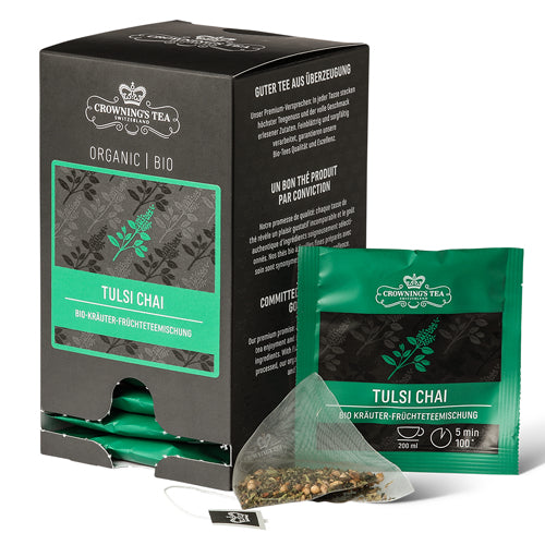 Crowning’s Tea Kräutertee Tulsi Chai – Teebeutel 15 Beutel – Bio