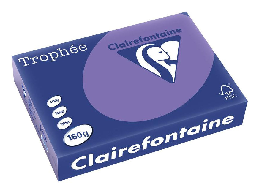 Clairefontaine Kopierpapier – A4, 160 g/m², Violett – für Inkjet/Laser/Kopierer – FSC, EU Ecolabel – 250 Blatt