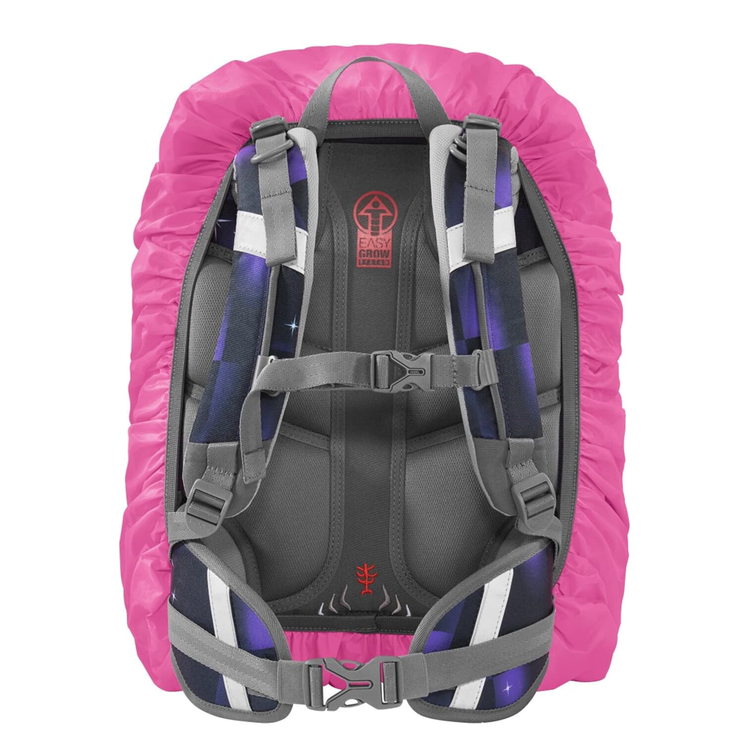 Step by Step Regenhülle – mit reflektierendem Druck, wasserabweisend – Nylon, Pink