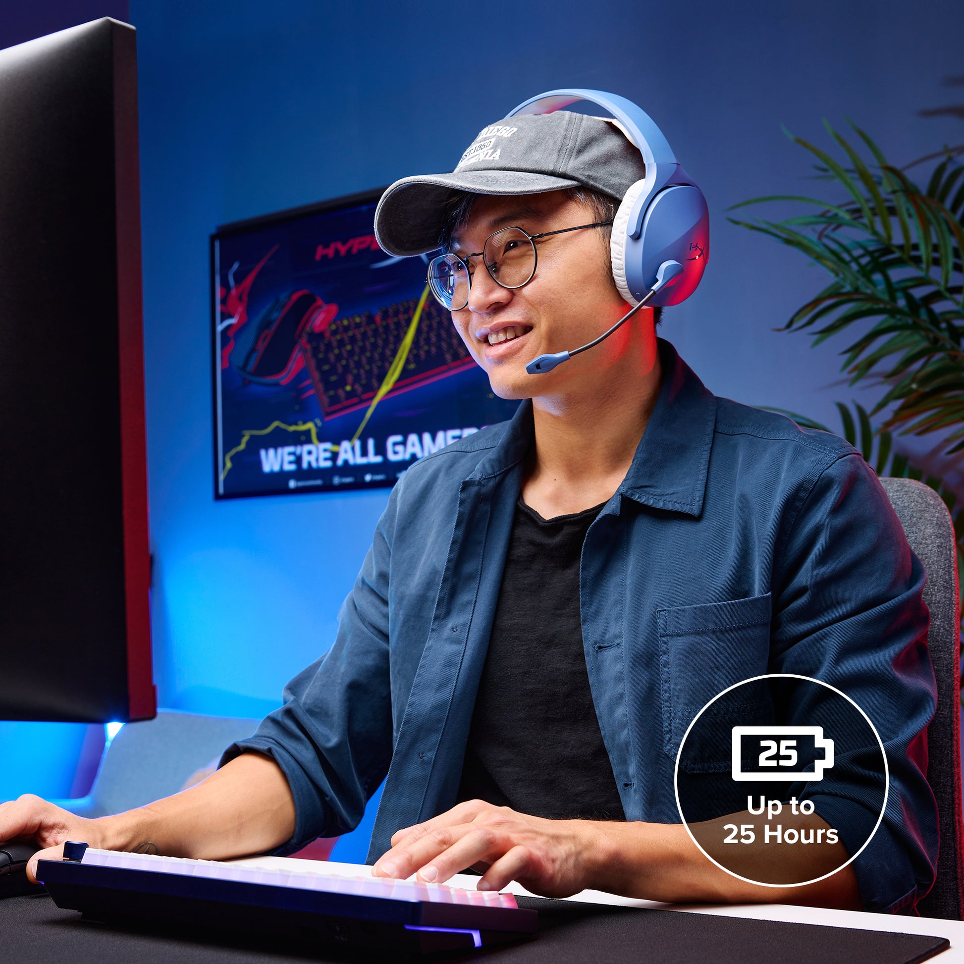 HyperX Cloud Jet Wireless Gaming-Headset – Over-Ear, Stereo, BT, Schwarz, BT 5.3