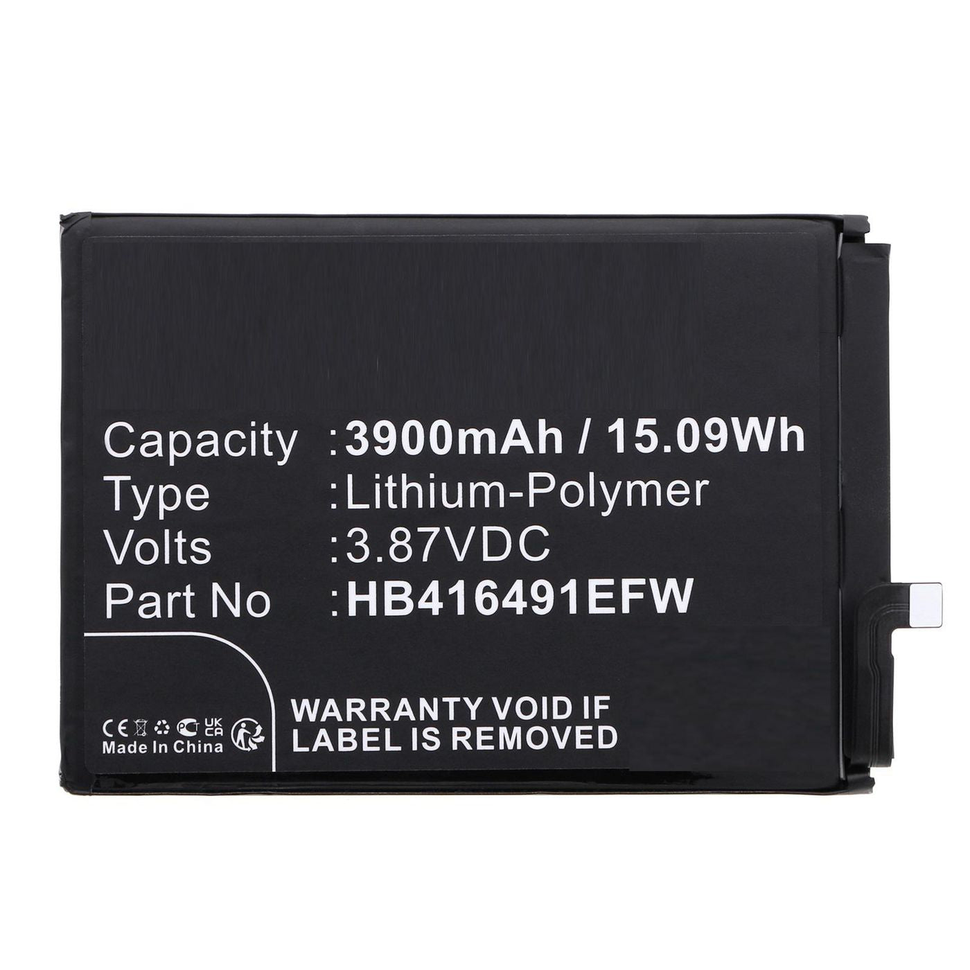 CoreParts MBXMP-BA1765 – Akku – für Honor Play 7T Pro, DIO-AN00, X40i – 3,87 V, 3900 mAh – Schwarz