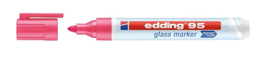Edding Non-Permanent-Marker Glasboard 95 – Rundspitze 1,5-3 mm – Sortiert – 4er-Set – Trocken abwischbar