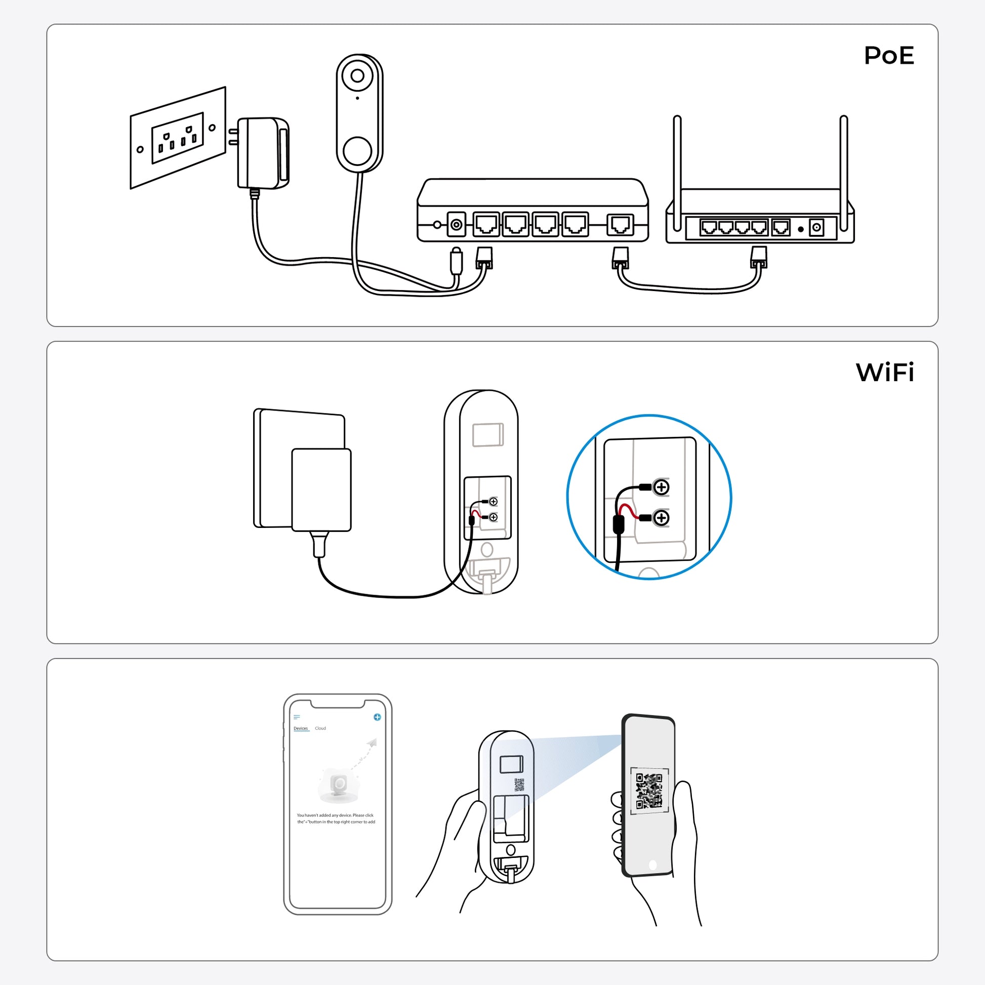 Reolink D340W Video-Türklingel – 5 MP, 134°/97°, IR, WLAN, IP65, Schwarz/Weiss