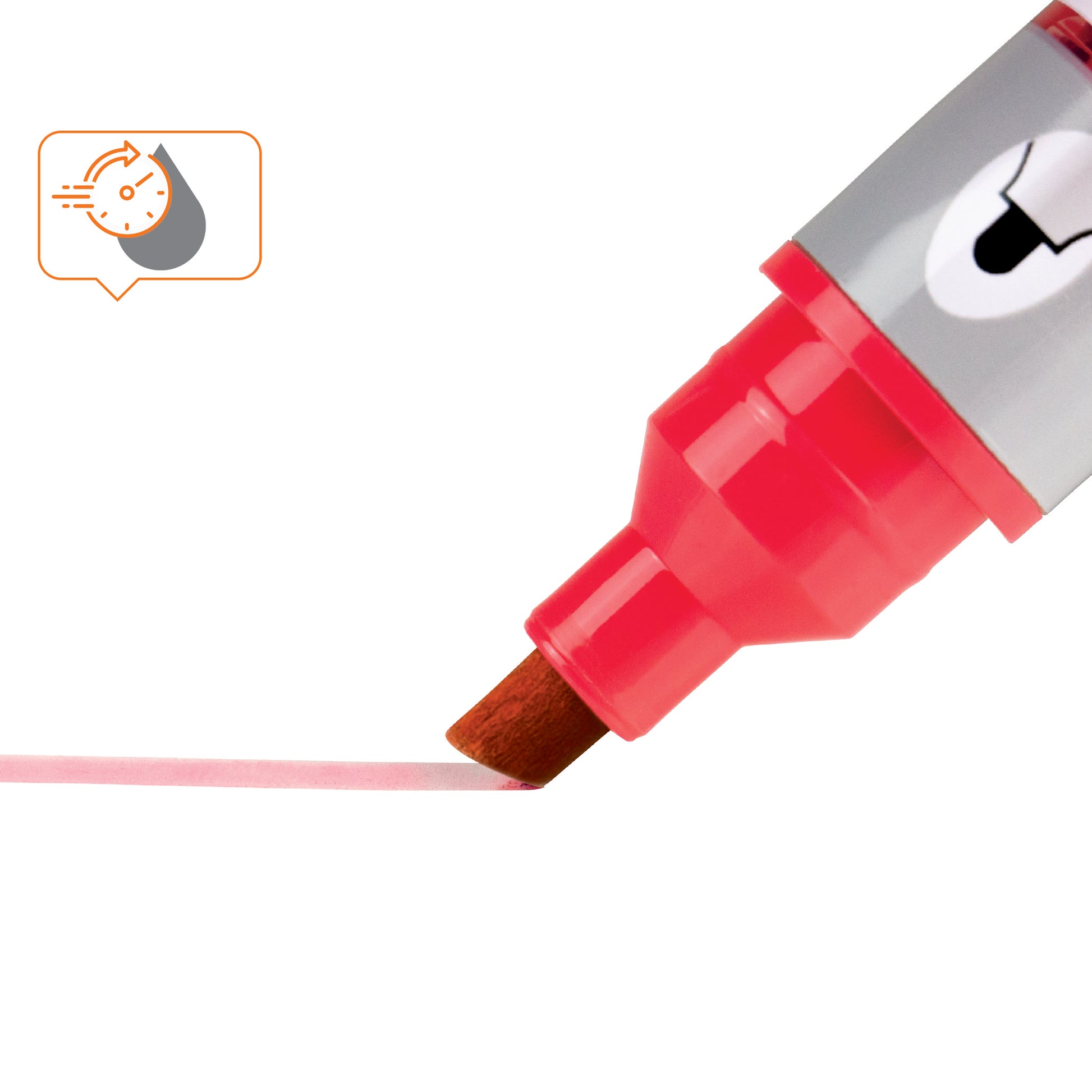 Nobo Nicht-permanenter Marker N-Marker Viscom – fein 4 mm – rot – 10er-Set – trocken abwischbar