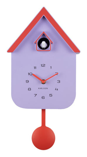 Karlsson Dupla Color Kuckucksuhr – 21,5 × 41 × 8,5 cm, rot, Kunststoff