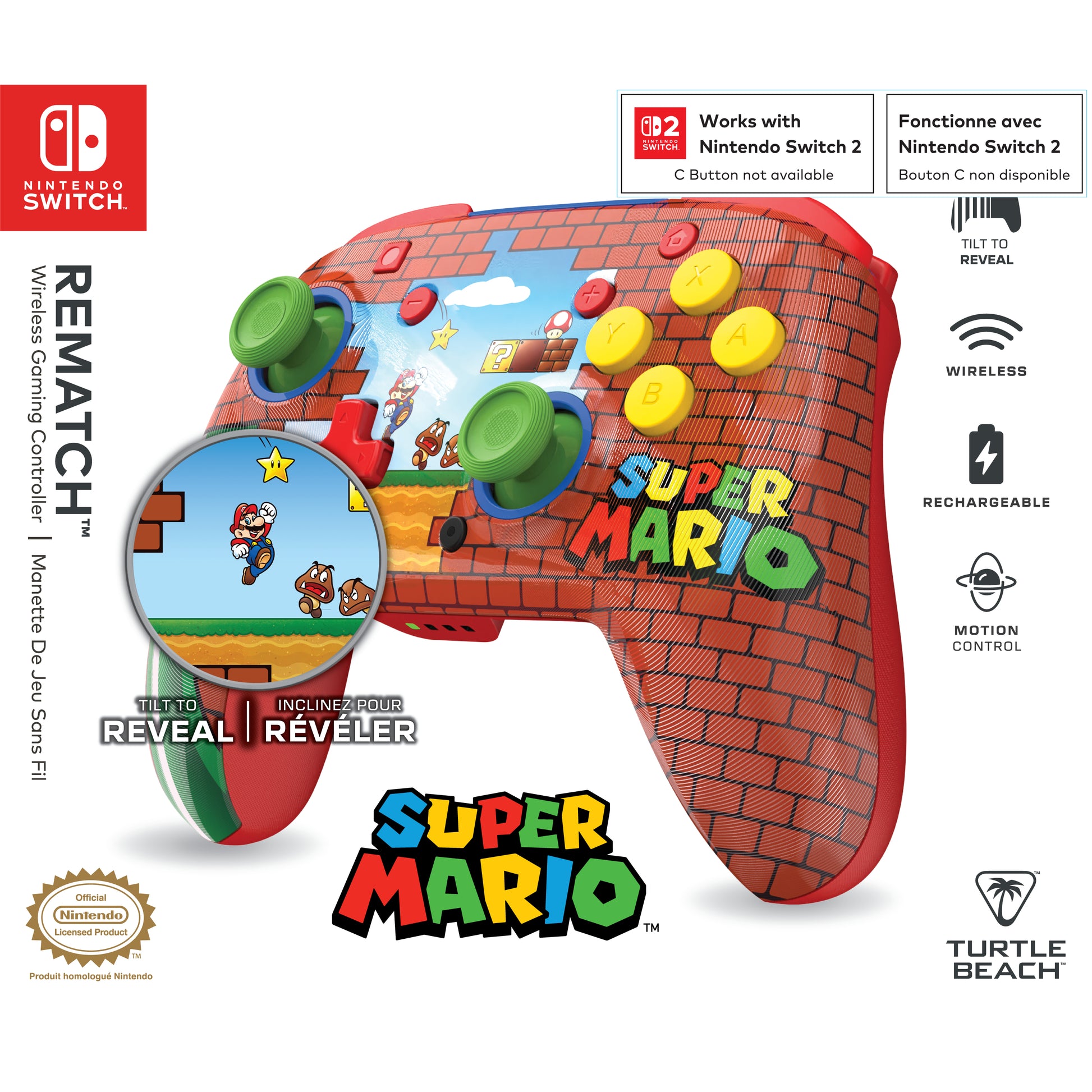 Turtle Beach Rematch – Gamepad – Kabellos, Bewegungssteuerung, 40 h Akku – für Nintendo Switch Systeme