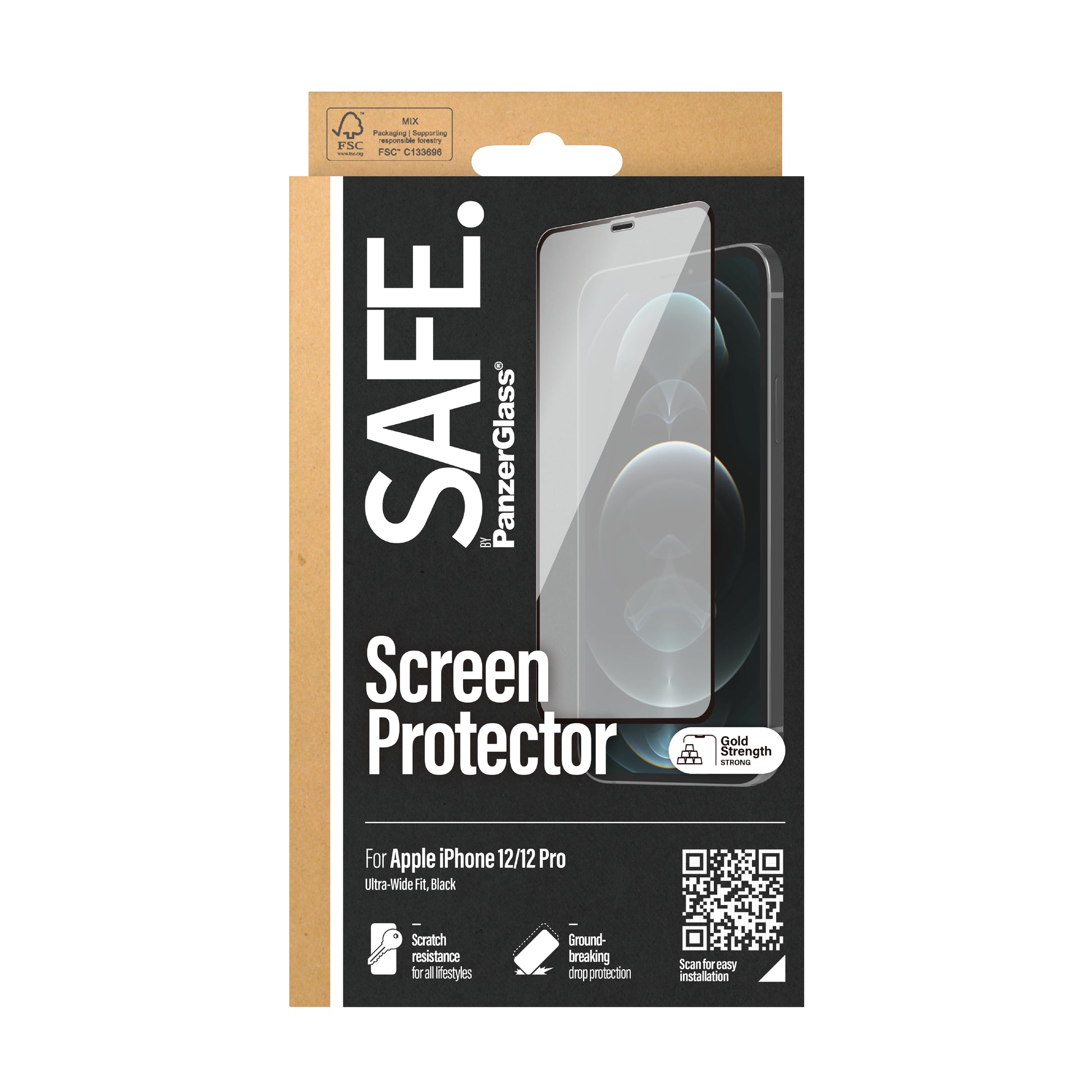 PanzerGlass SAFE. – Displayschutz (Panzerglas), Case Friendly – für iPhone 12/12 Pro