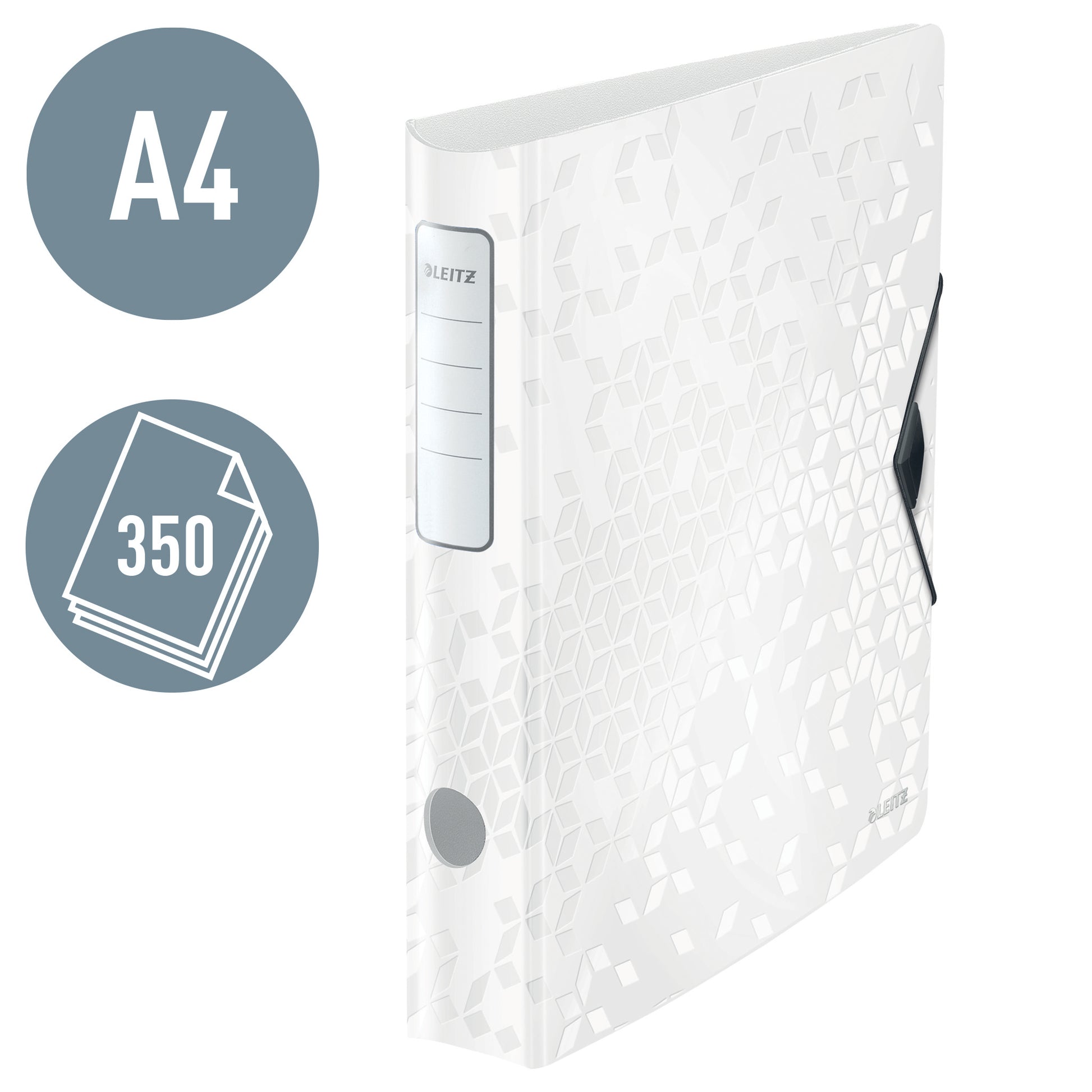 Leitz Active WOW Ordner – für A4 – Rückenbreite 6,5 cm – Weiss