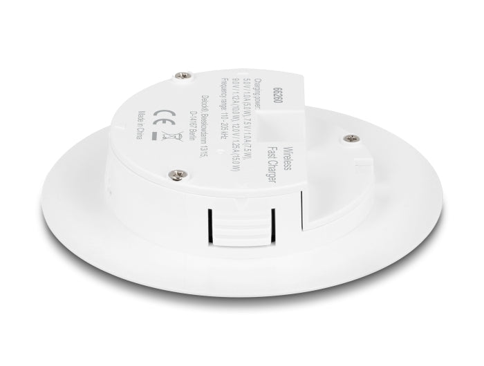 Delock 66260 Kabelloses Ladegerät 15 W – Qi – Tischeinbau – USB-C×1 – für Smartphone – Weiss