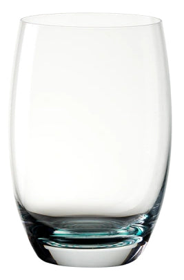 Lunasol Trinkglas – 460 ml, Ø 8,3 cm, H 12,2 cm, Kristallglas, Transparent/Türkis, spülmaschinenfest