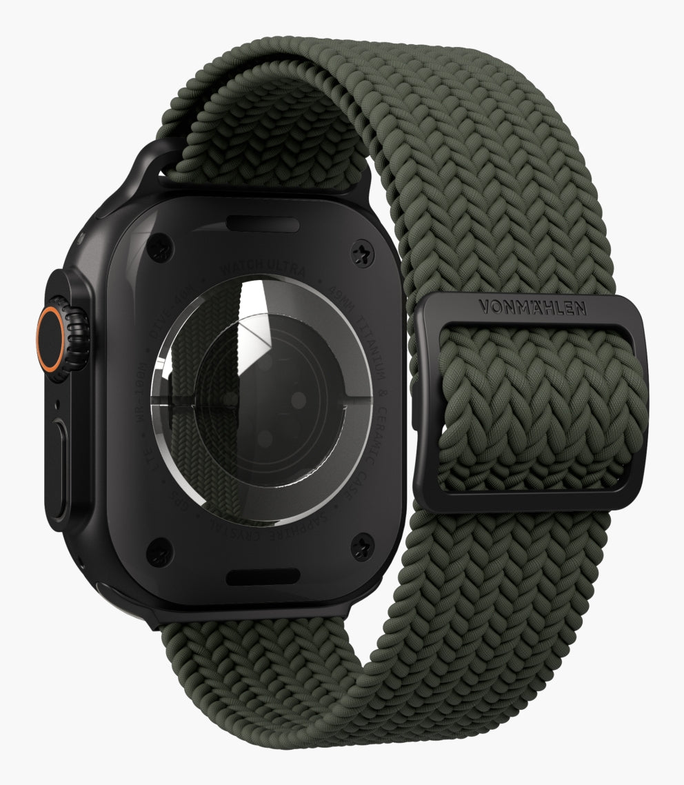 Vonmählen Woven Loop – Armband – für Apple Watch, Olive/Schwarz, One Size, Nylon