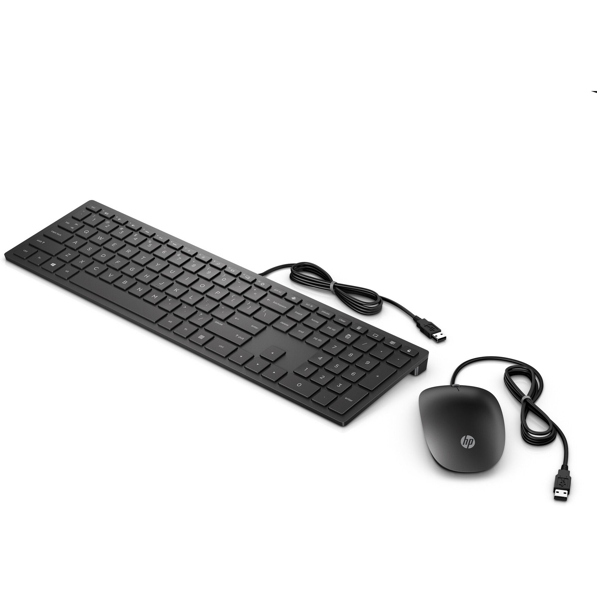 HP Wired Combo 400 – Tastatur- und Maus-Set – kabelgebunden, USB – QWERTY (Nordisch) – Schwarz