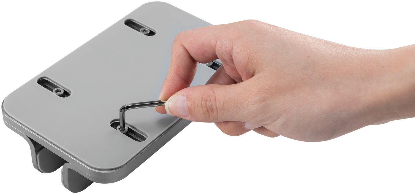 eSTUFF Tablet-Ständer – für Tablets, bis 5 kg, Breite 11–45 mm – Grau