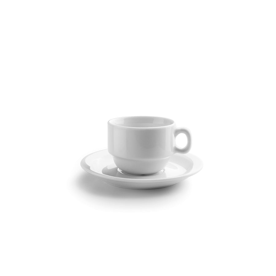 Ibili Kaffeetassen – Set 12-teilig, 170 ml, Porzellan, Weiss, spülmaschinenfest, mikrowellengeeignet