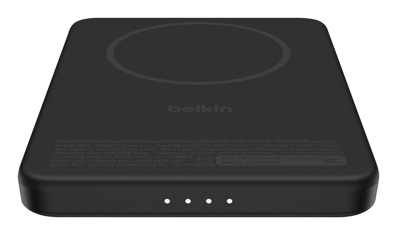 Belkin MagSafe Powerbank 5'000 mAh – 20 W PD, Wireless 15 W, 1× USB-C, Schwarz