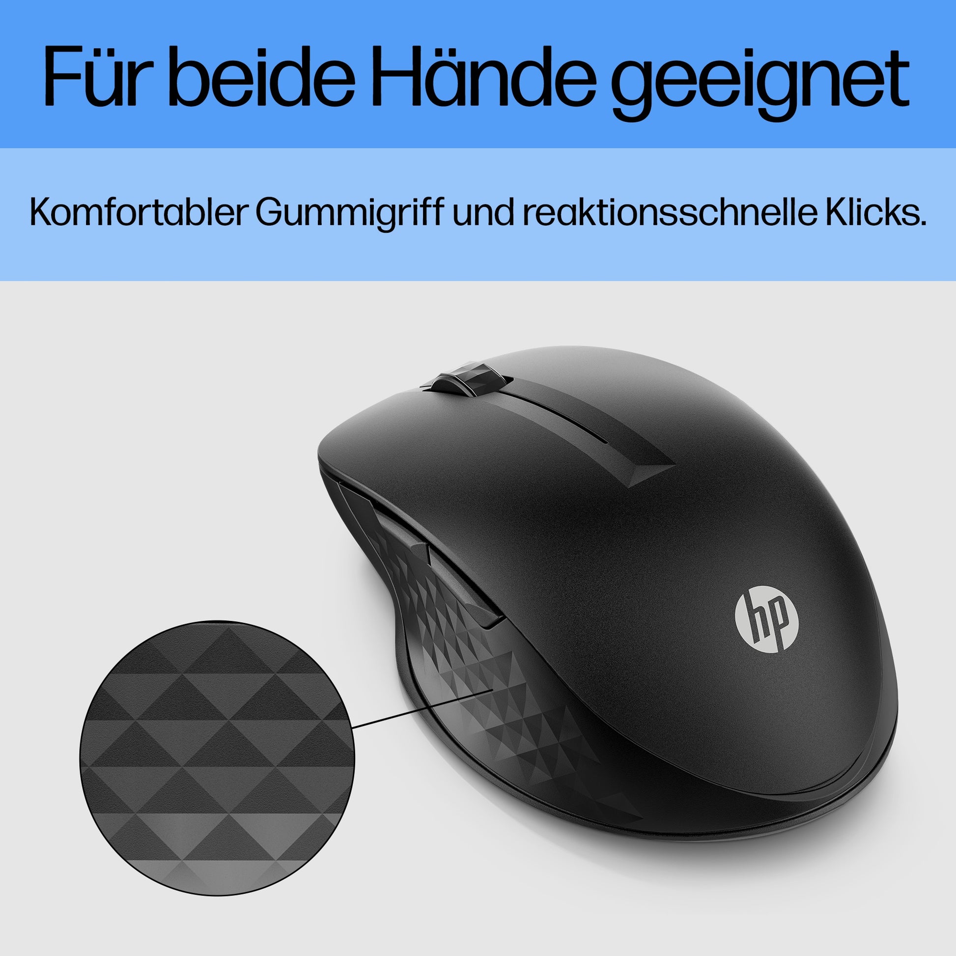 HP 430 Multi Device – Maus – Kabellos (Bluetooth/2,4 GHz), beidhändig, Schwarz