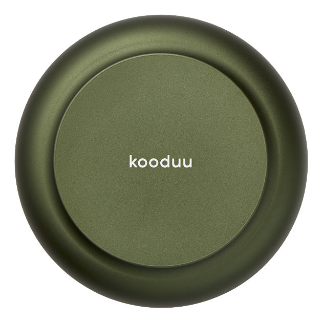 Kooduu Windlicht – Aluminium & Glas, grün – Ø 9 × 8 cm