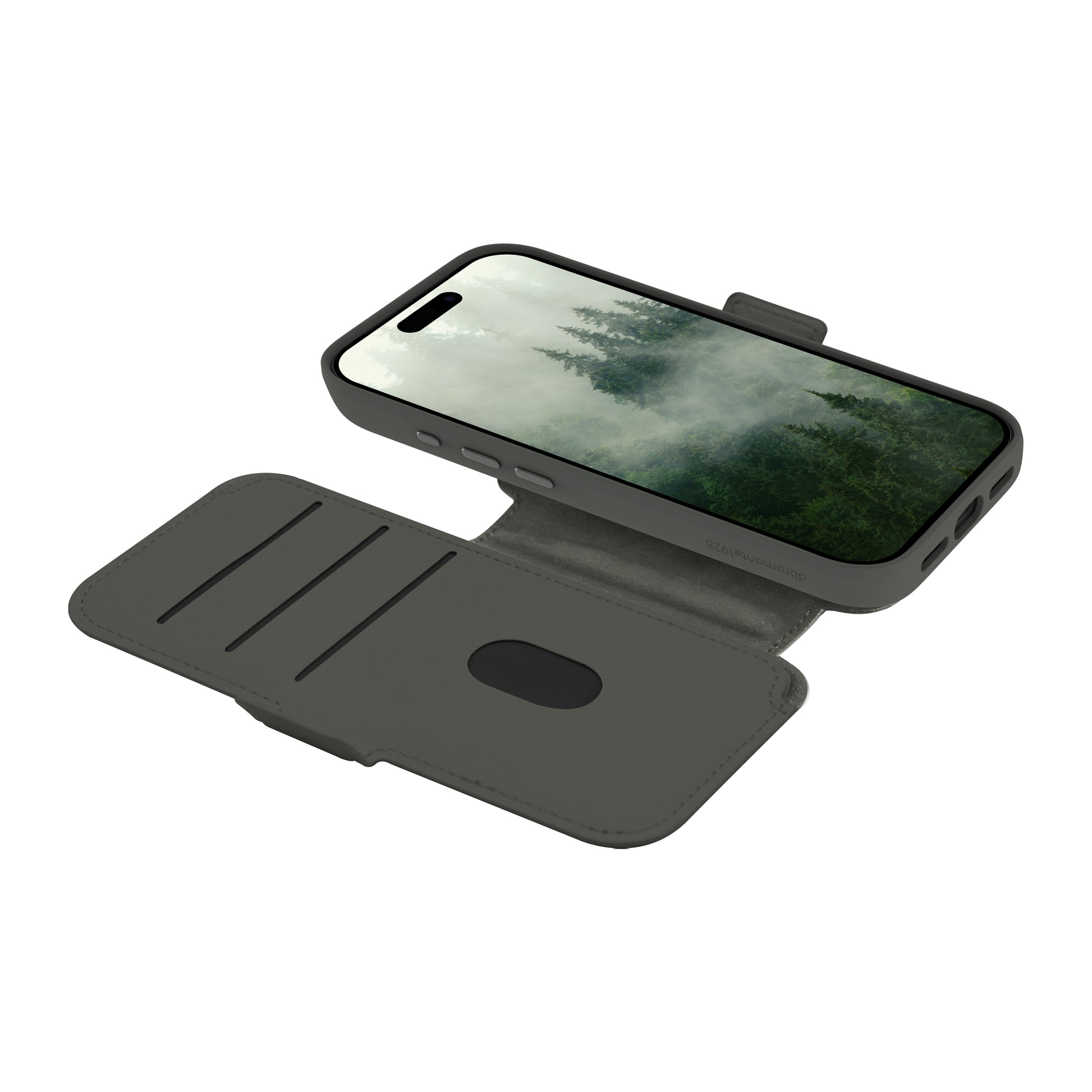 dbramante1928 Lynge MS ICON – Folio – für Apple iPhone 17 Pro, MagSafe, mit Kartenfach, Kunststoff, Grün