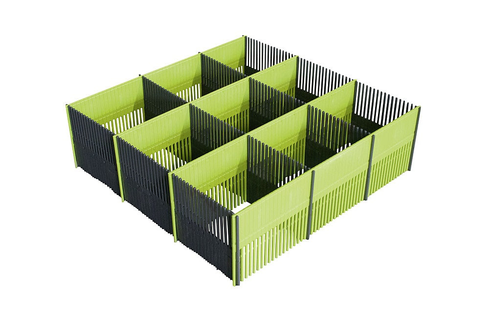 purVario Stauleisten 100 MAXXI Wandhalterung – ABS – Anthrazit/Grün – 330 × 100 × 30 mm – 8 Teile