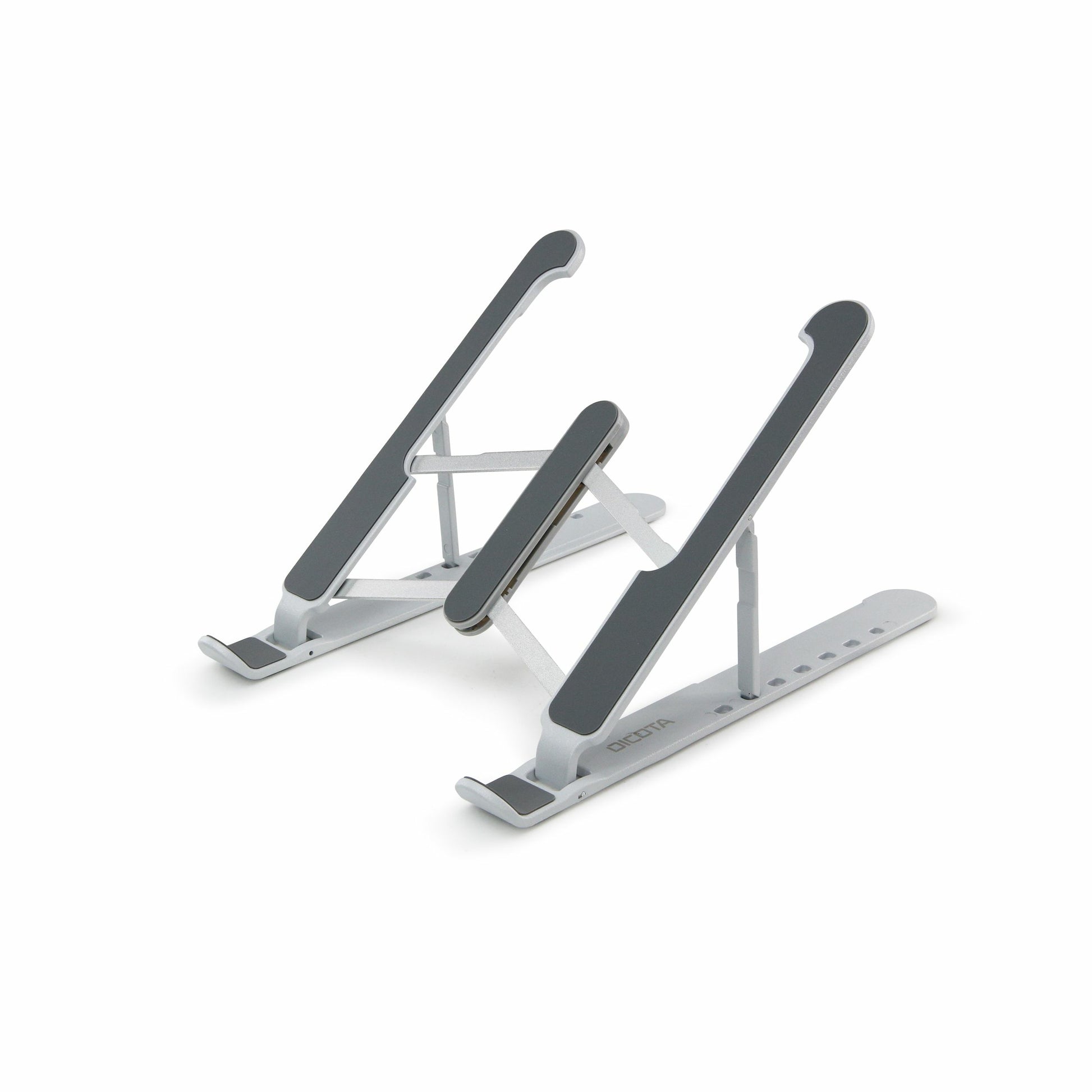 DICOTA Laptop-Ständer – für Laptops und Tablets – 7 Höhenstufen, faltbar – Schwarz/Silber