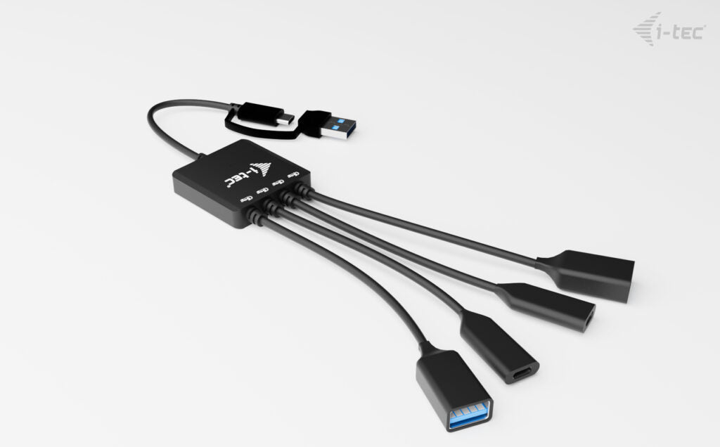 i-tec USB-Hub – USB-C/USB-A, 2× USB-A, 2× USB-C, für Windows/Mac/ChromeOS
