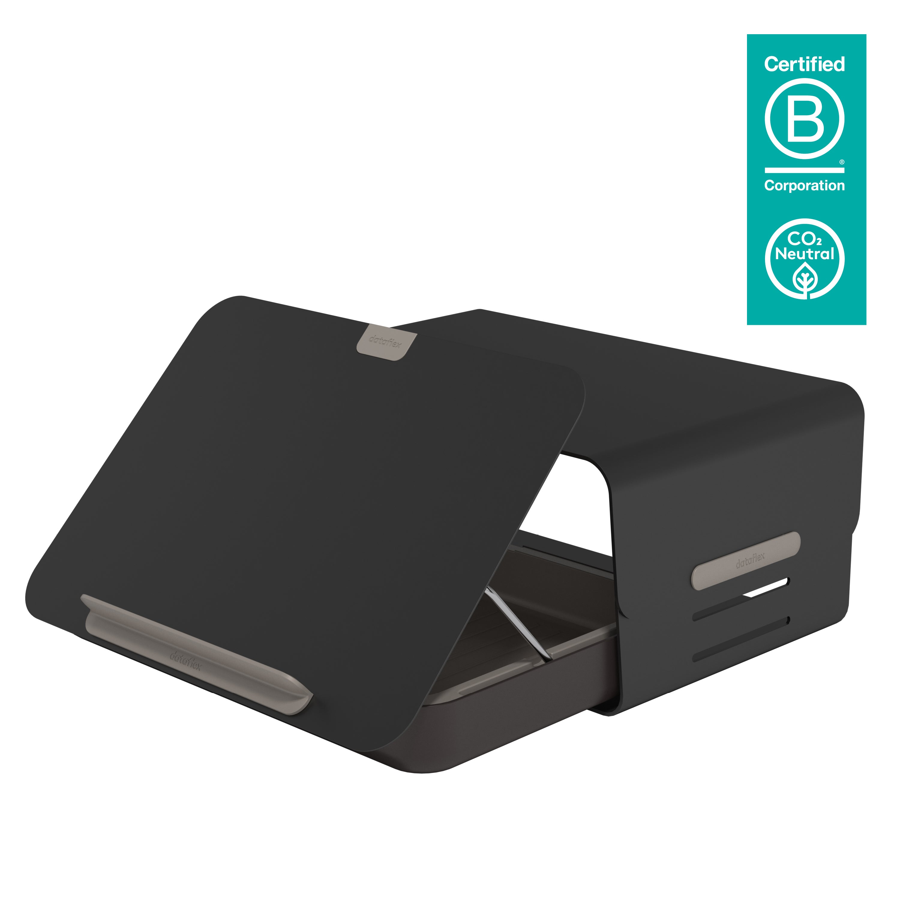 Dataflex Addit Bento Schreibtisch-Organizer-Set – schwarz, Toolbox, Monitorerhöhung, für Notebooks bis 15"