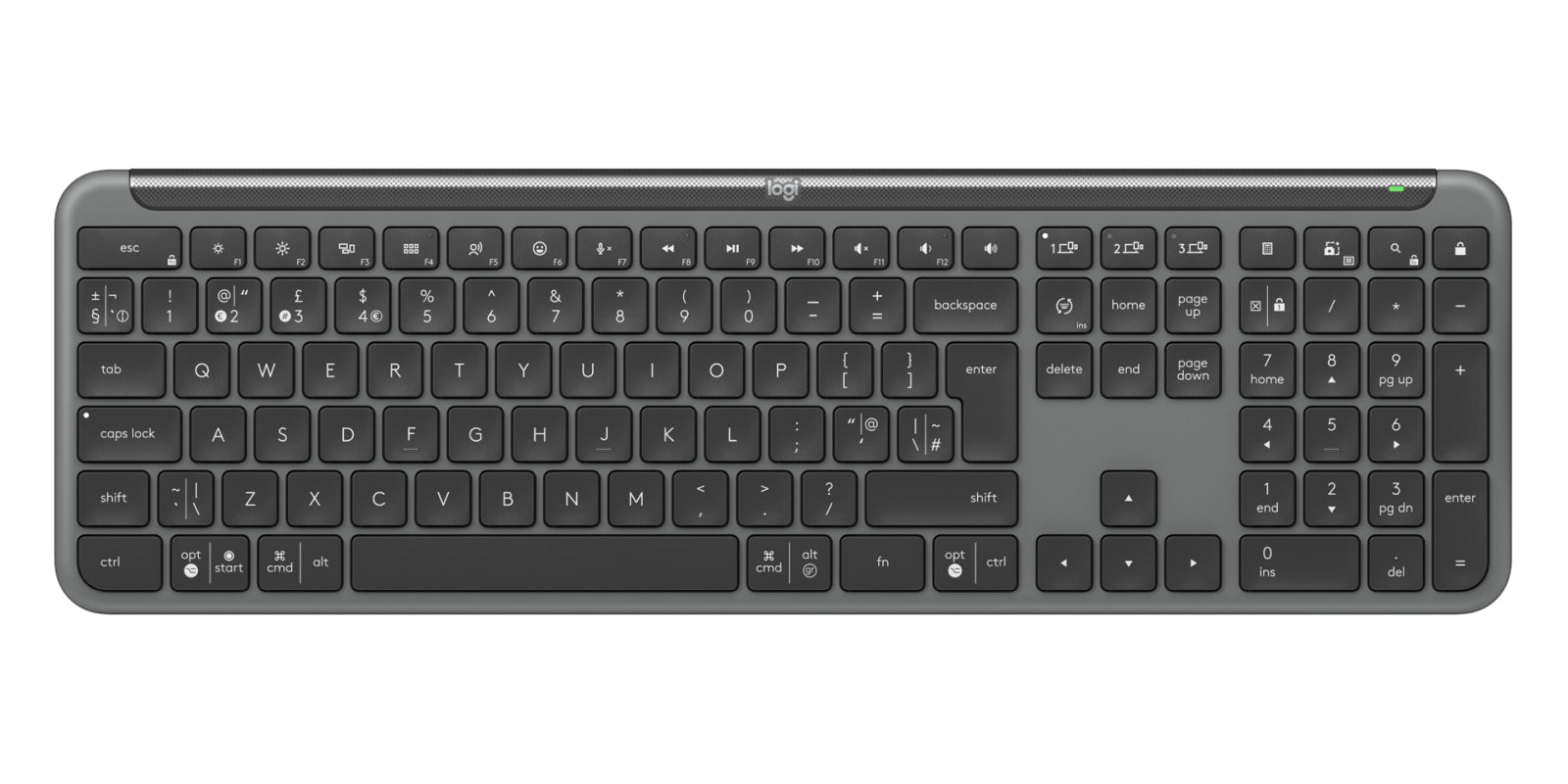Logitech SGN Slim Combo MK950 Business – Tastatur, UK-Layout (EN), Grau