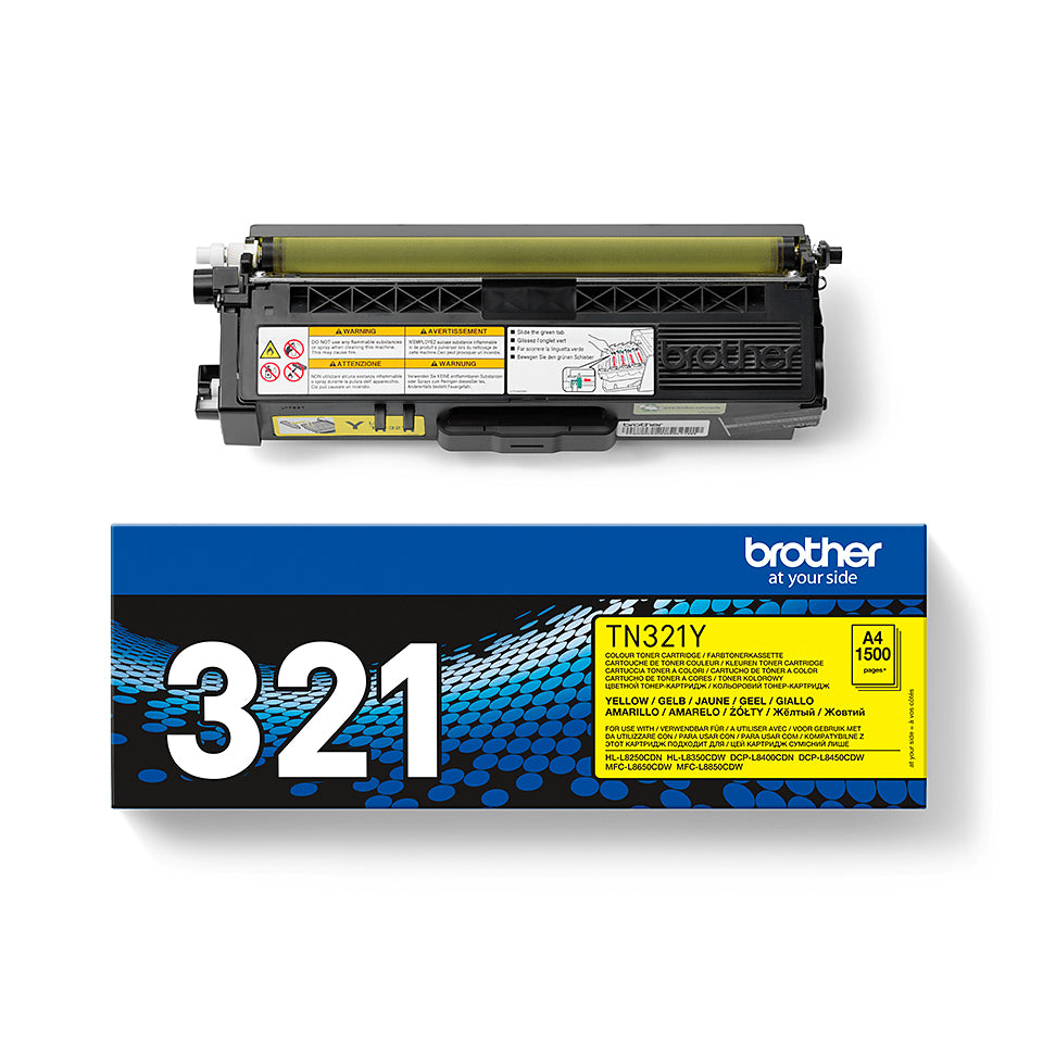 Brother Toner TN-321Y – gelb, 1500 Seiten – für HL-L8250CDN/HL-L8350CDW