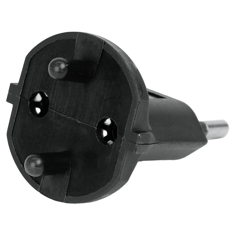 Steffen 1409561 Fixadapter T11 zu Schuko (Typ F) – 250 V, 10 A, 2-polig, 45 × 60 × 45 mm, Schwarz